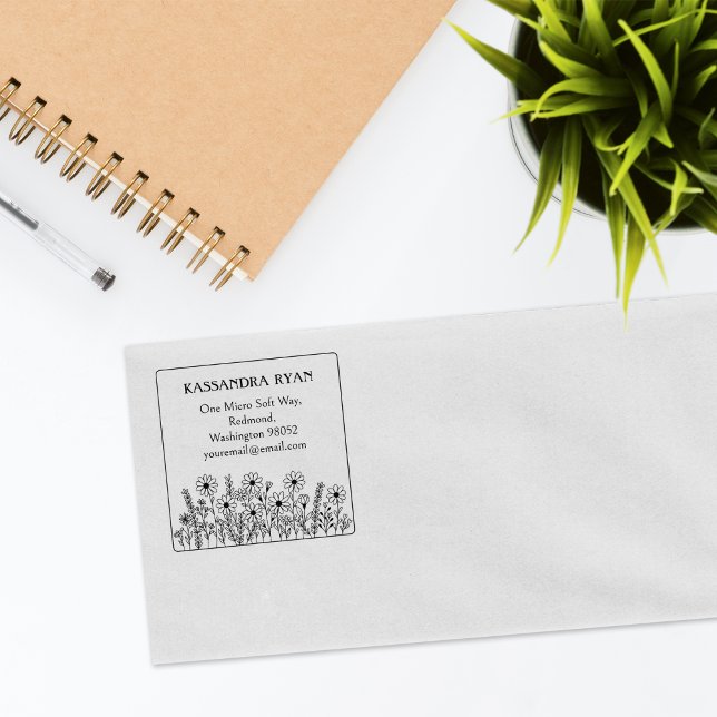 Carimbo De Borracha Endereço de devolução do nome personalizado do cur (Criador carregado)