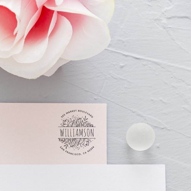 Carimbo De Borracha Endereço de devolução do nome redondo de quadro pl (Criador carregado)