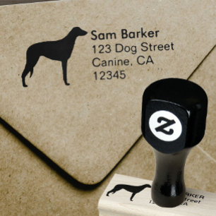 Carimbo De Borracha Endereço de devolução do Scottish Deerhound Silhou