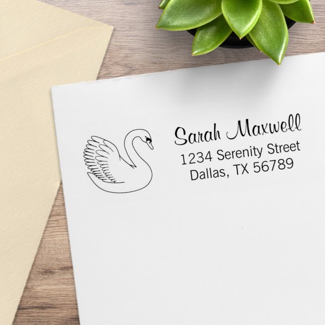 Carimbo De Borracha Endereço de devolução do Swan Branco (Criador carregado)