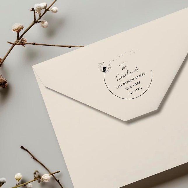 Carimbo De Borracha Endereço de devolução do ventilador do Dandelion E (Criador carregado)