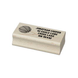 Carimbo De Borracha Endereço de Devolução Gravado Simples Com Basquete
