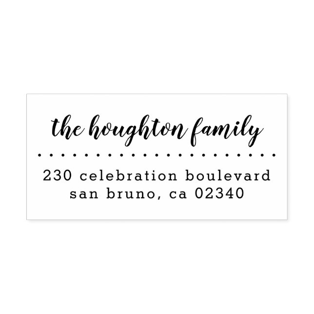 Carimbo De Borracha Endereço de Devolução Moderno do Nome da Família d (Impressão)