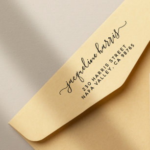 Carimbo De Borracha Endereço de Devolução Moderno e Minimalista Esc