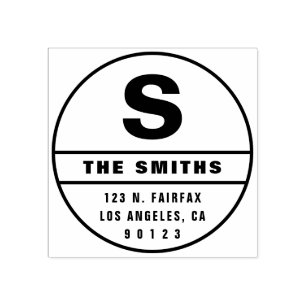 Carimbo De Borracha Endereço de Devolução Moderno Simples