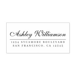 Carimbo De Borracha Endereço de devolução para caligrafia elegante