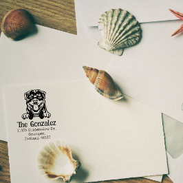 Carimbo De Borracha Endereço de devolução personalizado do cão Rotweil