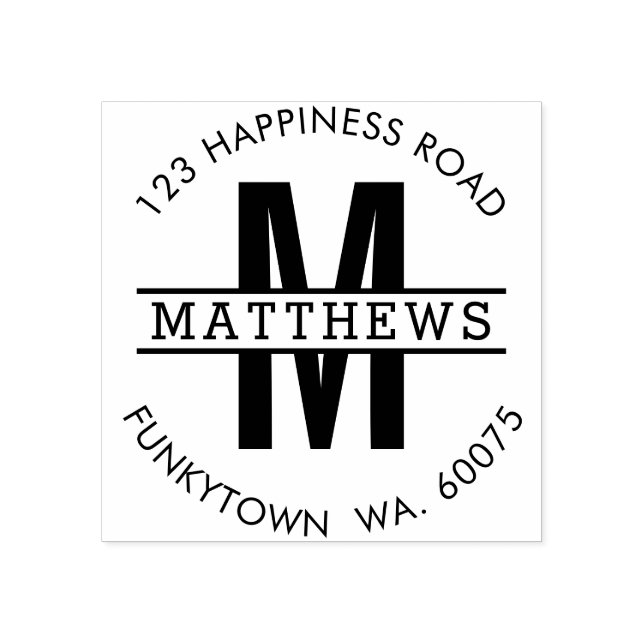 Carimbo De Borracha ENDEREÇO DE DEVOLUÇÃO PERSONALIZADO MONograma ousa (Impressão)