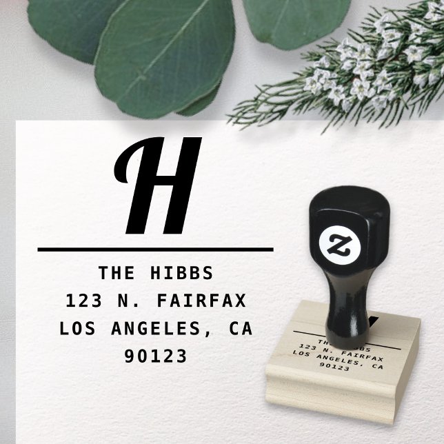 Carimbo De Borracha Endereço de Devolução Retromoderno Negrito (Criador carregado)