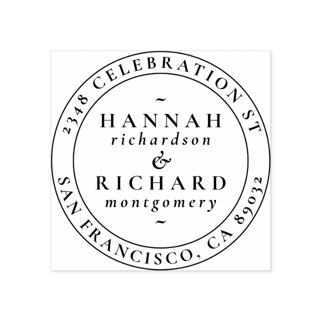 Carimbo De Borracha Endereço de devolução típico clássico de casamento (Impressão)