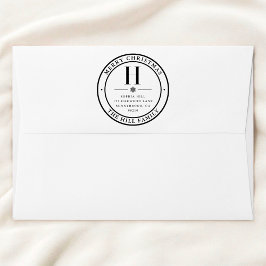 Carimbo De Borracha Endereço de Monograma Clássico de Feliz Natal