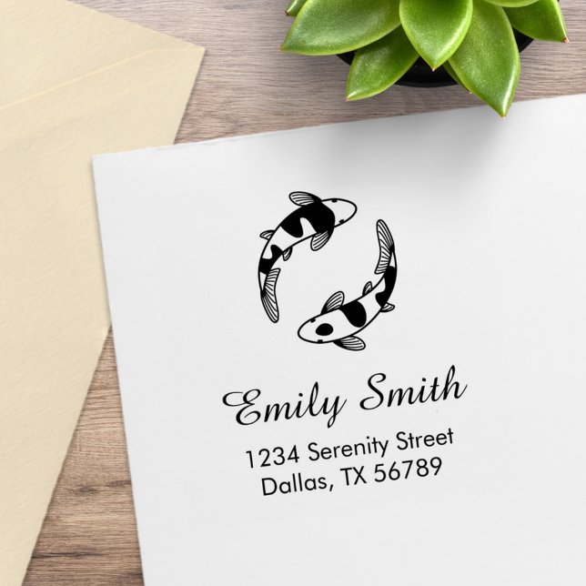 Carimbo De Borracha Endereço de Peixe Koi (Criador carregado)