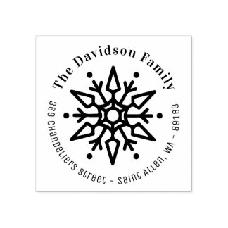 Carimbo De Borracha Endereço de Regresso Moderno do Floco de Neve de N