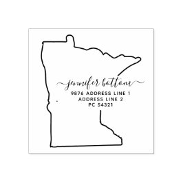 Carimbo De Borracha Endereço de retorno da família do mapa de Minnesot