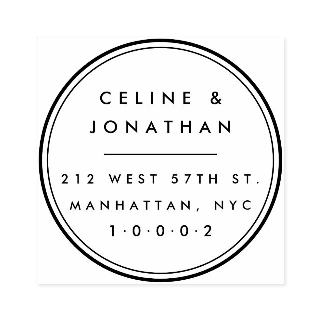 Carimbo De Borracha Endereço de Retorno de Casal Moderno Elegante Pers (Impressão)