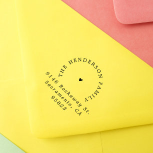 Carimbo De Borracha Endereço de retorno de tipografia elegante com cor