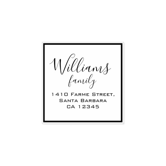 Carimbo De Borracha endereço de retorno do nome da família (Impressão)