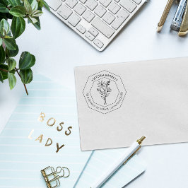 Carimbo De Borracha Endereço de Retorno do Nome Personalizado de Daisy