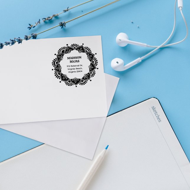 Carimbo De Borracha Endereço de Retorno do Nome Personalizado do Manda (Criador carregado)