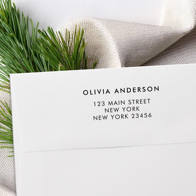 Carimbo De Borracha Endereço de retorno mínimo moderno (Criador carregado)