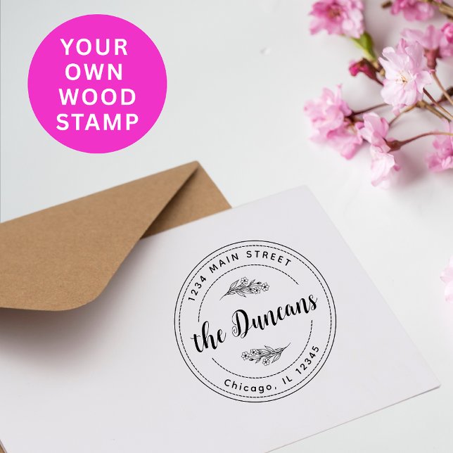 Carimbo De Borracha Endereço de retorno mínimo moderno grande (Criador carregado)