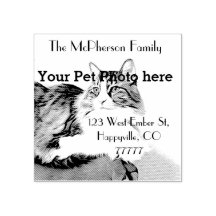 Endereço de retorno personalizado, sua foto de est