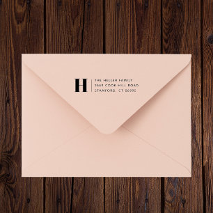 Carimbo De Borracha Endereço de Retorno Simples do Monograma Clássico