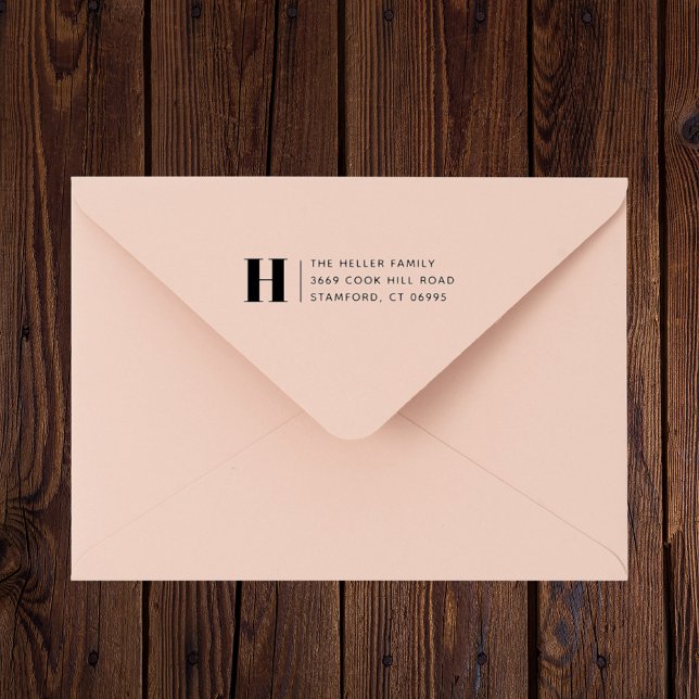 Carimbo De Borracha Endereço de Retorno Simples do Monograma Clássico  (Criador carregado)