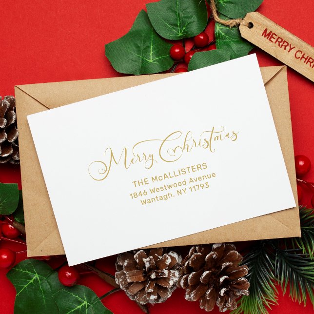 Carimbo De Borracha Endereço de Script Whimsical manuscrito de Natal (Criador carregado)
