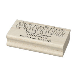 Carimbo De Borracha Endereço de Starbursts de Diamantes Modernos do me