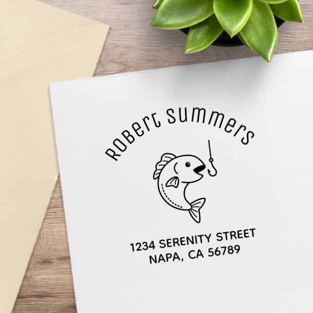 Carimbo De Borracha Endereço do Arco do Gancho de Pesca (Criador carregado)