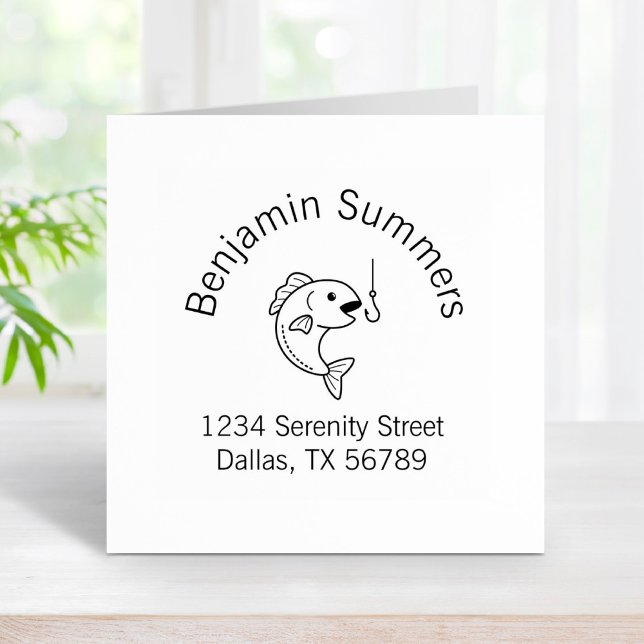 Carimbo De Borracha Endereço do Arco do Gancho de Pesca (Criador carregado)