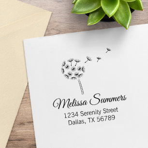 Carimbo De Borracha Endereço do Dandelion Flower Parachuts