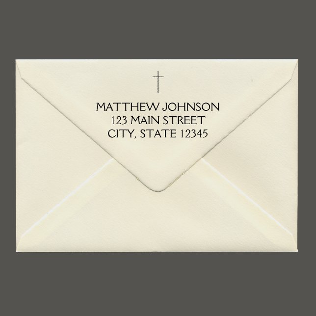 Carimbo De Borracha Endereço do Elegante Black Cross Name (Elegant Black Cross Name Address Rubber Stamp)
