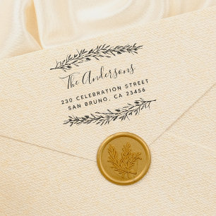 Carimbo De Borracha Endereço do remetente botânico feito sob encomenda