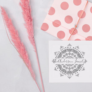 Carimbo De Borracha Endereço do remetente elegante do roteiro da