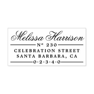 Carimbo De Borracha Endereço do remetente elegante do vintage do nome