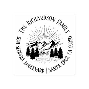 Carimbo De Borracha Endereço do remetente rústico moderno do nome de