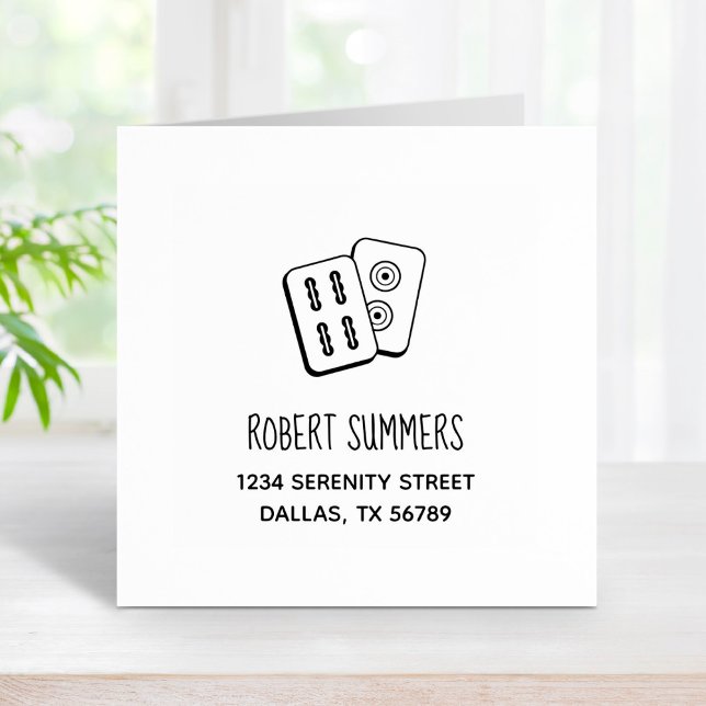 Carimbo De Borracha Endereço dos Azulejos de Jogo Mah-Jongg (Criador carregado)