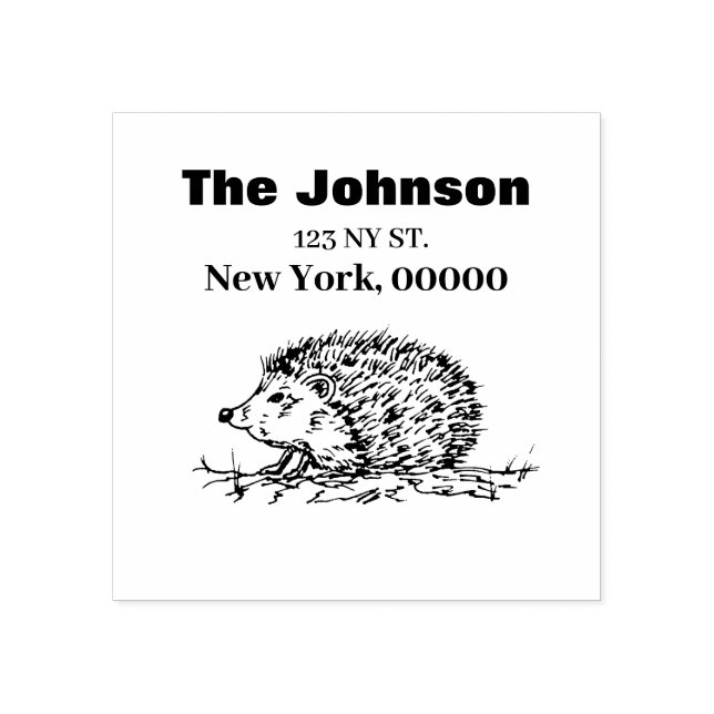 Carimbo De Borracha Endereço e nome da família de regresso do porco (Impressão)