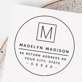 Carimbo De Borracha Endereço inicial mínimo de ida e volta do monogram