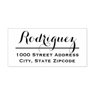 Carimbo De Borracha Endereço Mínimo de Devolução de Sobrenome de Scrip