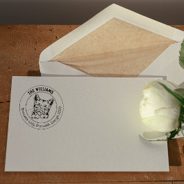 Carimbo De Borracha Endereço para devolução da família Cat American Sh