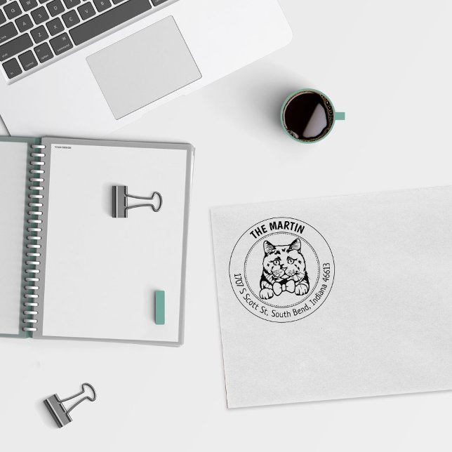 Carimbo De Borracha Endereço para devolução de cabelo curto britânico (Criador carregado)