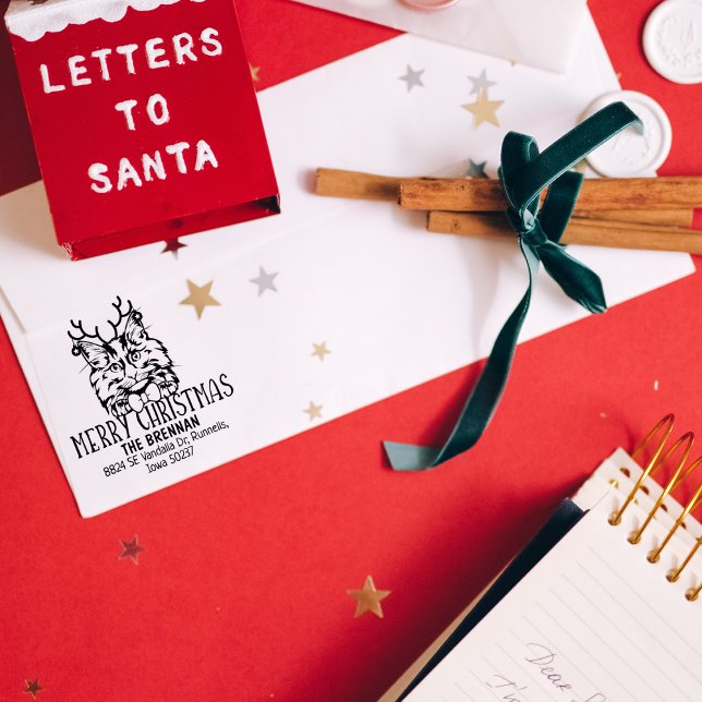 Carimbo De Borracha Endereço para devolução de gatos da Floresta Norue (Criador carregado)