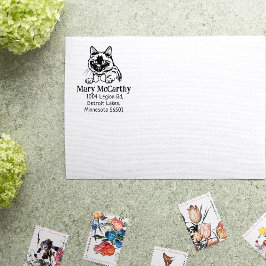 Carimbo De Borracha Endereço para devolução de gatos siameses