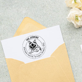 Carimbo De Borracha Endereço para devolução de gatos siameses