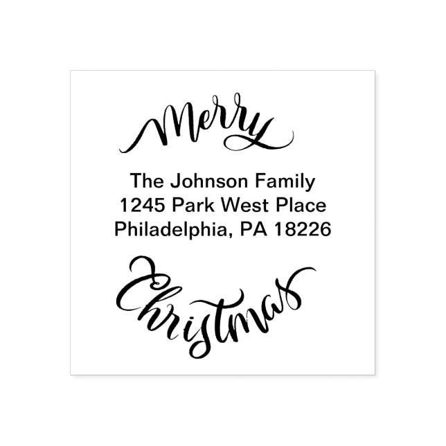 Carimbo De Borracha Endereço para devolução de Natal feliz (Impressão)