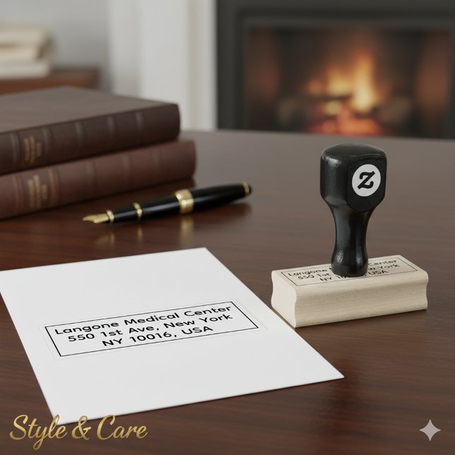 Carimbo De Borracha Endereço Personalizado Clássico em Madeira (Classic Personalized Address Wooden Rubber Stamp)