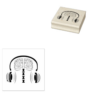 Carimbo De Borracha Enfermeira Cinza ouvindo música